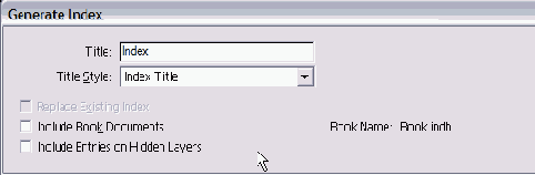   Generate Index